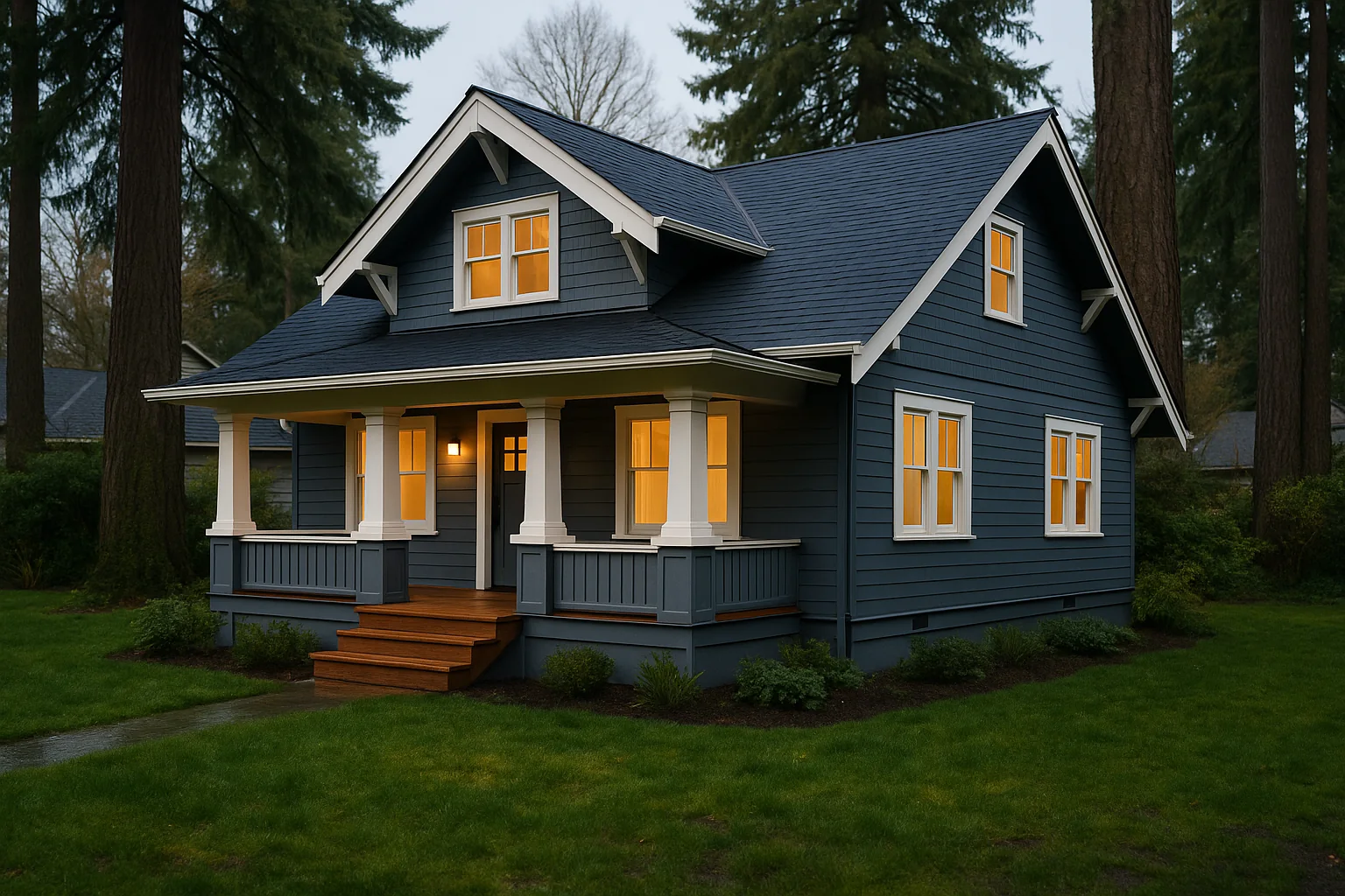Restored craftsman home with new roof and porch in Eugene