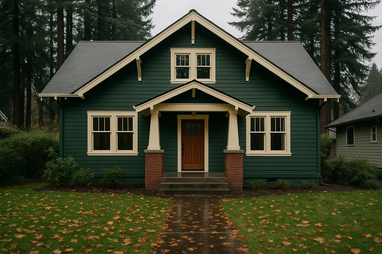 Freshly painted craftsman exterior in Eugene